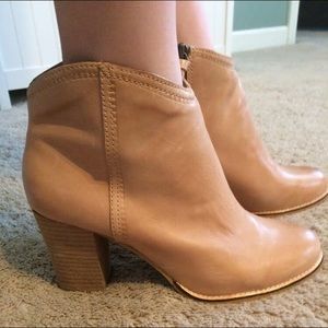 Tan heel booties